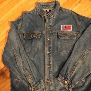 Chaps big flag denim jacket size xl